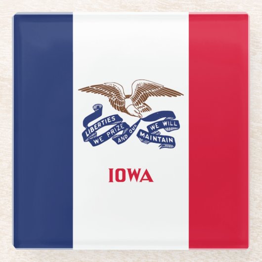 Staatsflagge Iowa Glasuntersetzer (Vorderseite)