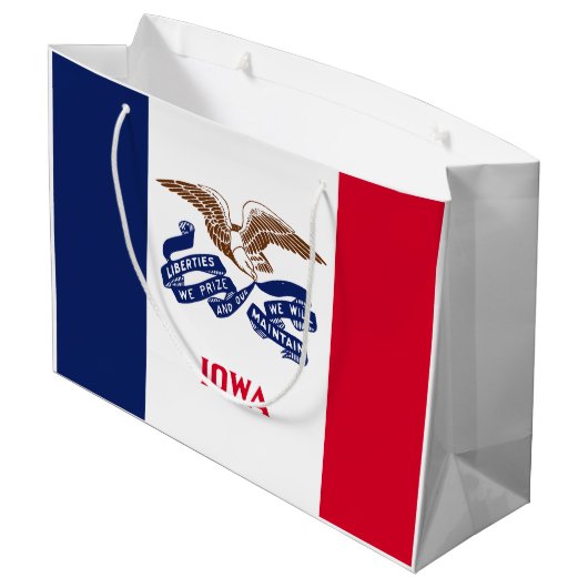 Staatsflagge Iowa Große Geschenktüte (Rückseite Schrägansicht)