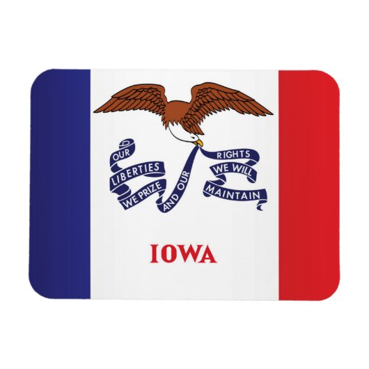 Staatsflagge Iowa, USA Magnet (Horizontal)