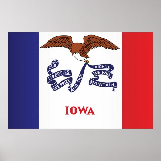 Staatsflagge Iowa, USA Poster (Vorne)