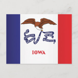 Staatsflagge Iowa, USA Postkarte