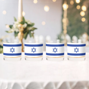 Staatsflagge Israels, Davidstern Judentum jüdisch Whiskyglas