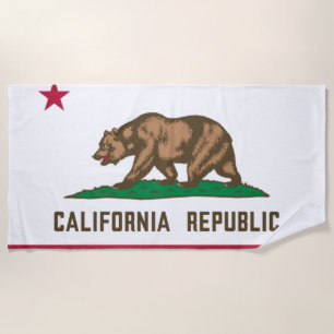 Staatsflagge Kaliforniens ( Kalifornische Republik Strandtuch