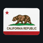 Staatsflagge Kaliforniens, USA Magnet<br><div class="desc">Flagge Kaliforniens</div>