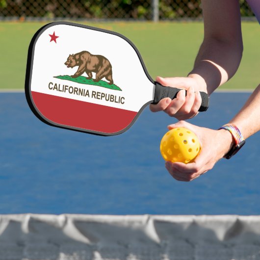 Staatsflagge Kaliforniens, USA Pickleball Schläger (InSitu)