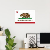 Staatsflagge Kaliforniens, USA Poster (Heimbüro)