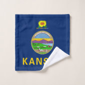 Staatsflagge Kansas Badhandtuch Set (Waschlappen)