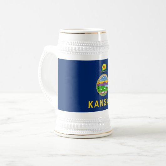 Staatsflagge Kansas Bierglas (Vorderseite Links)