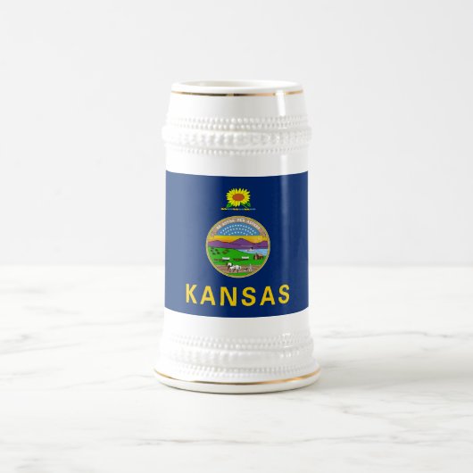 Staatsflagge Kansas Bierglas (Mittel)
