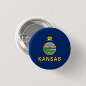Staatsflagge Kansas Button (Vorne & Hinten)