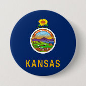 Staatsflagge Kansas Button (Vorderseite)