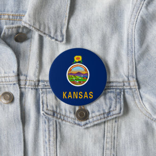 Staatsflagge Kansas Button