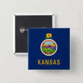 Staatsflagge Kansas Button (Vorne & Hinten)