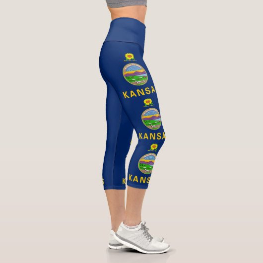 Staatsflagge Kansas Capri Leggings (Rechts)