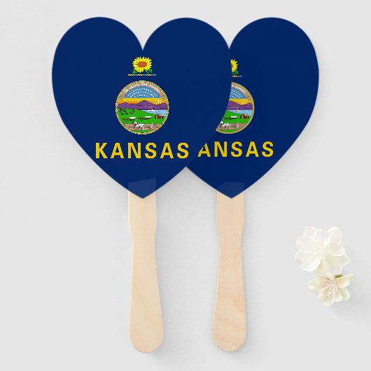 Staatsflagge Kansas Fächer (Vorne und Hinten)