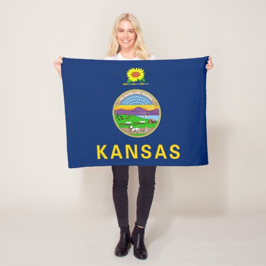 Staatsflagge Kansas Fleecedecke (Beispiel)