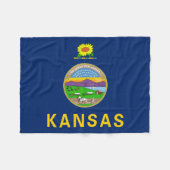 Staatsflagge Kansas Fleecedecke (Vorderseite (Horizontal))