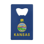 Staatsflagge Kansas Geldbeutel Flaschenöffner (Rückseite)