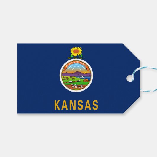 Staatsflagge Kansas Geschenkanhänger (Vorderseite (Horizontal))