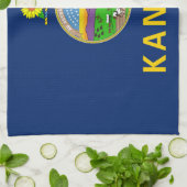 Staatsflagge Kansas Geschirrtuch (Gefaltet)