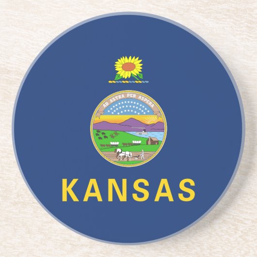 Staatsflagge Kansas Getränkeuntersetzer (Vorne)