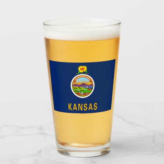 Staatsflagge Kansas Glas (Vorne (Gefüllt))