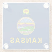 Staatsflagge Kansas Glasuntersetzer (Rückseite)