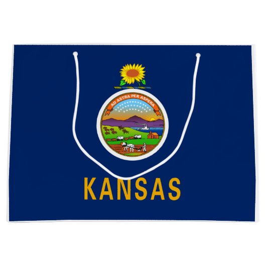 Staatsflagge Kansas Große Geschenktüte (Vorderseite)
