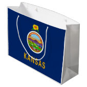 Staatsflagge Kansas Große Geschenktüte (Rückseite Schrägansicht)