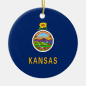 Staatsflagge Kansas Keramik Ornament (Vorne)