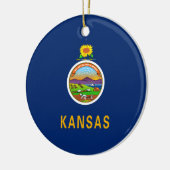 Staatsflagge Kansas Keramik Ornament (Links)
