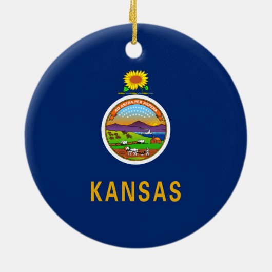 Staatsflagge Kansas Keramik Ornament (Hinten)