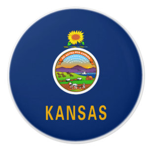 Staatsflagge Kansas Keramikknauf