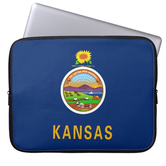 Staatsflagge Kansas Laptopschutzhülle (Vorderseite)