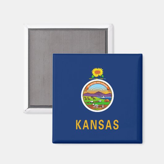 Staatsflagge Kansas Magnet (Vorderseite/Rückseite)