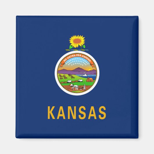 Staatsflagge Kansas Magnet (Vorne)