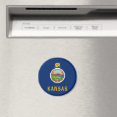 Staatsflagge Kansas Magnet (In Situ (Geschirrspüler))
