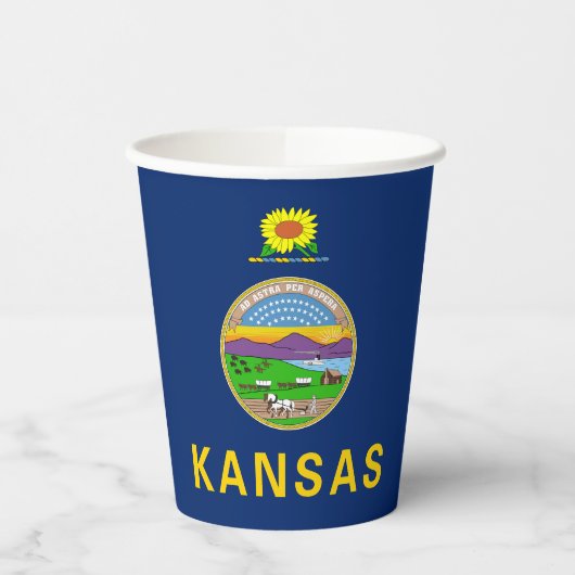 Staatsflagge Kansas Pappbecher (Links)