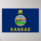 Staatsflagge Kansas Poster (Vorne)