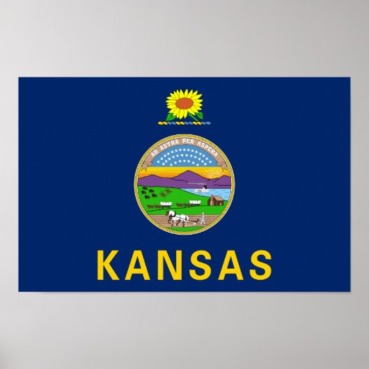 Staatsflagge Kansas Poster (Vorne)