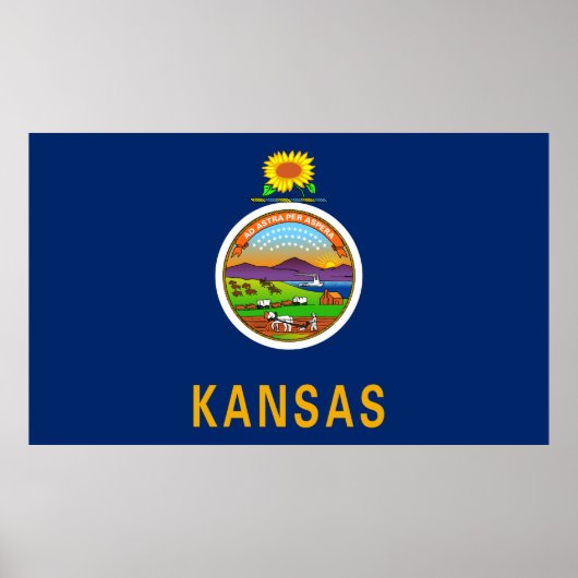 Staatsflagge Kansas Poster (Vorne)