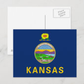 Staatsflagge Kansas Postkarte (Vorne/Hinten)