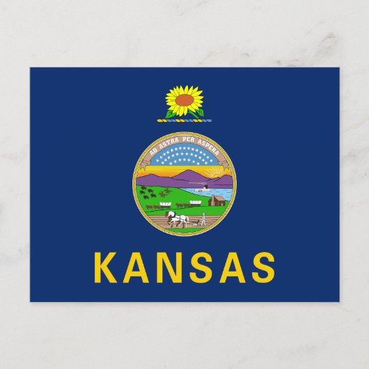 Staatsflagge Kansas Postkarte (Vorderseite)