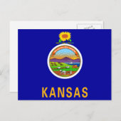 Staatsflagge Kansas Postkarte (Vorne/Hinten)