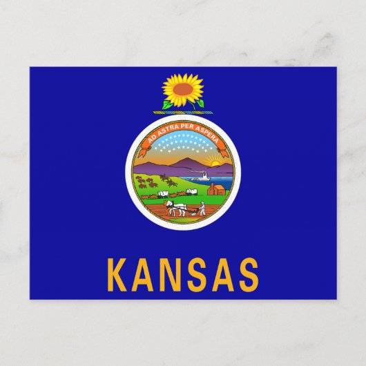 Staatsflagge Kansas Postkarte (Vorderseite)