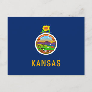 Staatsflagge Kansas Postkarte