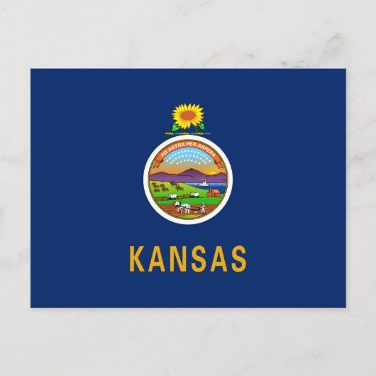 Staatsflagge Kansas Postkarte (Vorderseite)