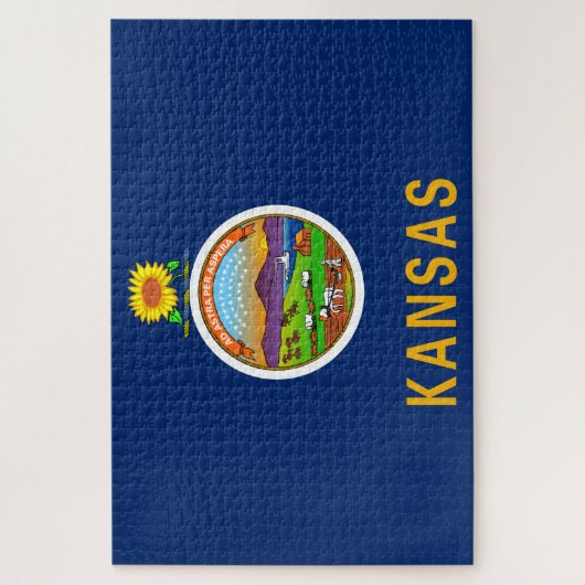 Staatsflagge Kansas Puzzle (Vertikal)
