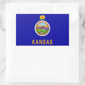 Staatsflagge Kansas Rechteckiger Aufkleber (Tasche)