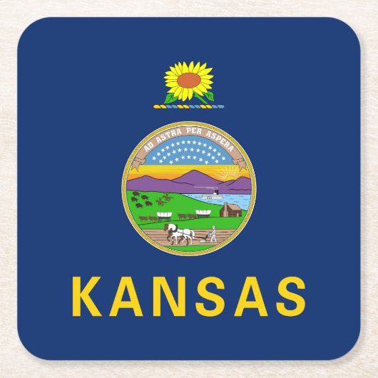 Staatsflagge Kansas Rechteckiger Pappuntersetzer (Vorderseite)